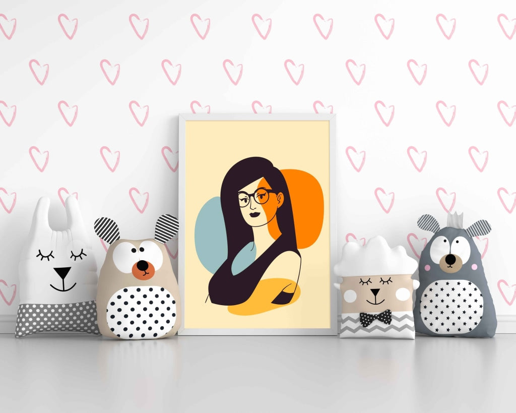 Pretty Women Portrait Art Frame For Wall Decor- Funkydecors Xs / White Posters Prints &amp; Visual