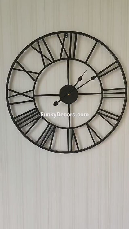 FunkyTradition Minimal Design Metal Wall Clock, Wall Watch, Wall Décor for Home Office Decor and Gifts 42 CM Tall