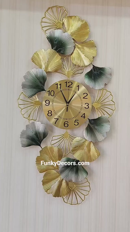 FunkyTradition Creative Luxury Decoration Multicolor Vertical Flower Wall Clock , Wall Watch , Wall Decor for Home Office Decor and Gifts