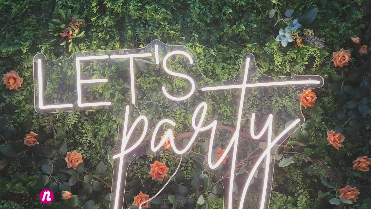 Lets Party Neon Sign For Proposal Wall Decor- FunkyDecors