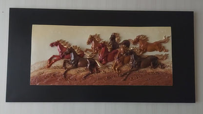 8 Horses Modern 3D Stone Carving Wall Art- FunkyDecors