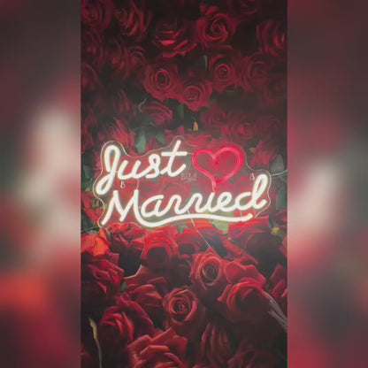 Just Married Neon Sign For Wall Decor- FunkyDecors