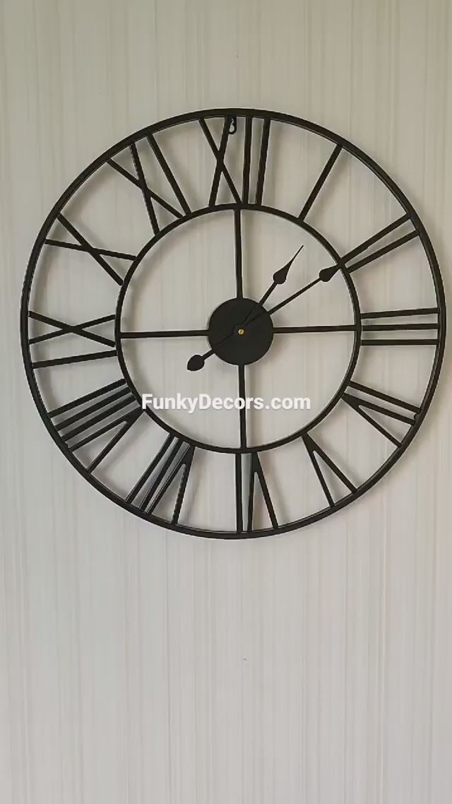 FunkyDecors Minimal Design Metal Wall Clock, Wall Watch, Wall Décor for Home Office Decor and Gifts 52 CM Tall
