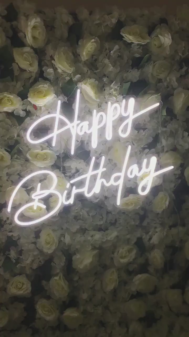 Happy Birthday Neon Sign | Custom Neon Sign | Wall Decor Neon | Name Sign Neon Sign | Light Personalized Neon Sign | FunkyDecors