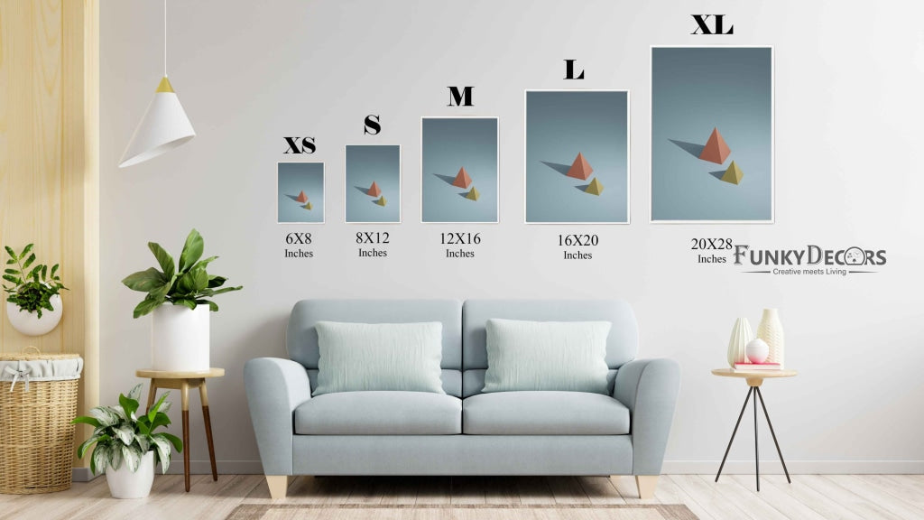 Pyramid Geometric Art Frame For Wall Decor- Funkydecors Posters Prints & Visual Artwork
