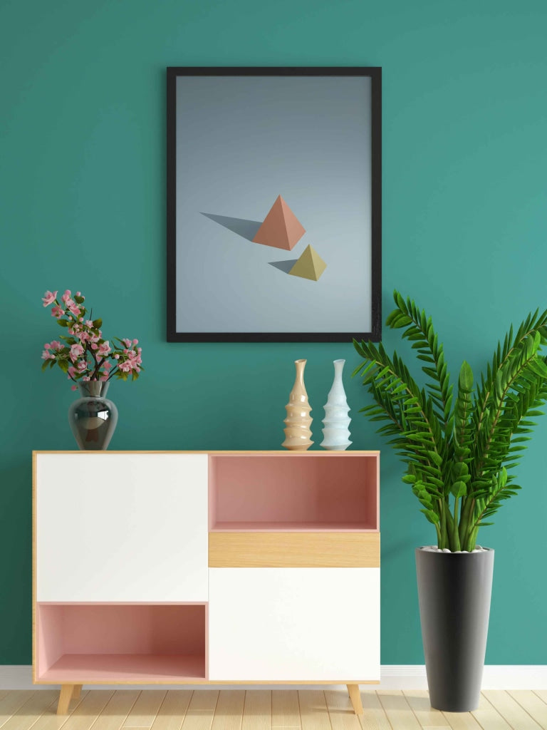 Pyramid Geometric Art Frame For Wall Decor- Funkydecors Xs / Black Posters Prints &amp; Visual Artwork