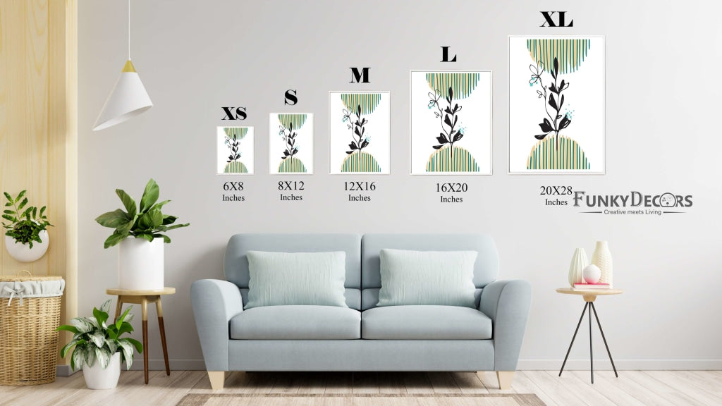 Quirky Abstract 3 Panels Art Frame For Wall Decor- Funkydecors Posters Prints & Visual Artwork