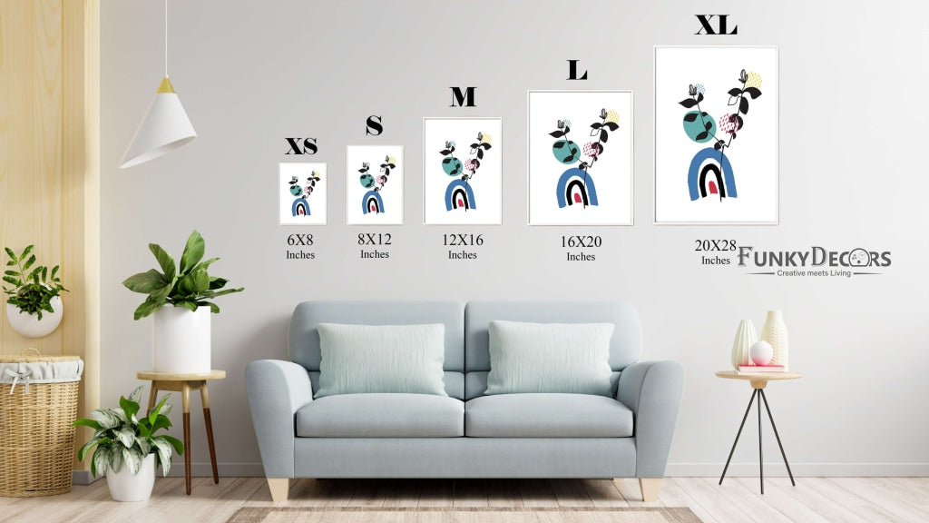 Quirky Abstract 3 Panels Art Frame For Wall Decor- Funkydecors Posters Prints &amp; Visual Artwork