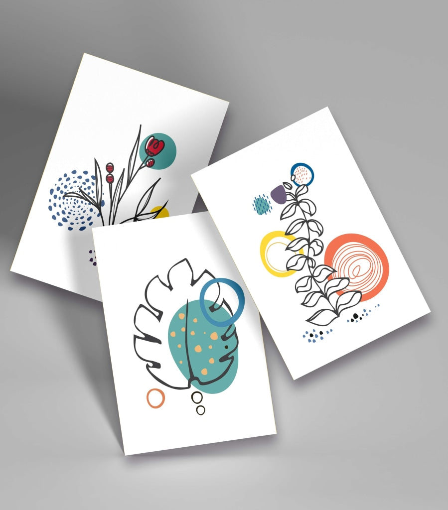 Quirky Abstract 3 Panels Art Frame For Wall Decor- Funkydecors Xs / Roll Posters Prints &amp; Visual