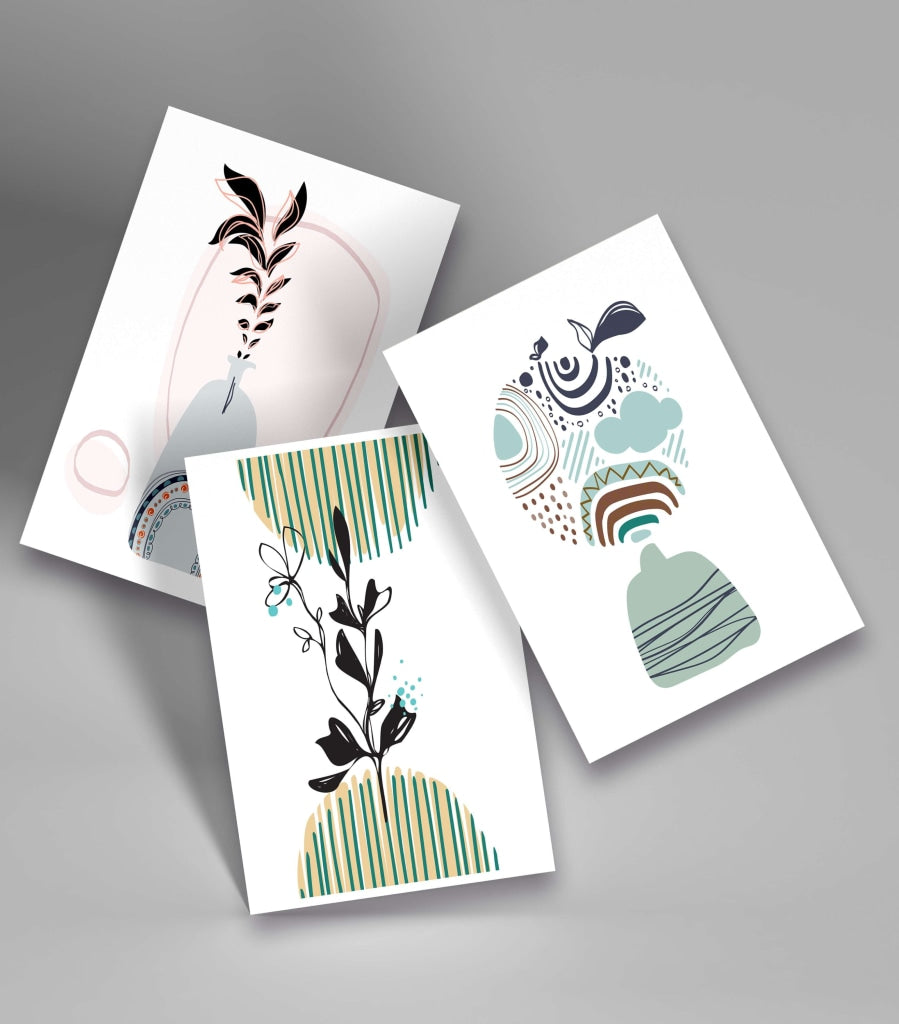 Quirky Abstract 3 Panels Art Frame For Wall Decor- Funkydecors Xs / Roll Posters Prints &amp; Visual