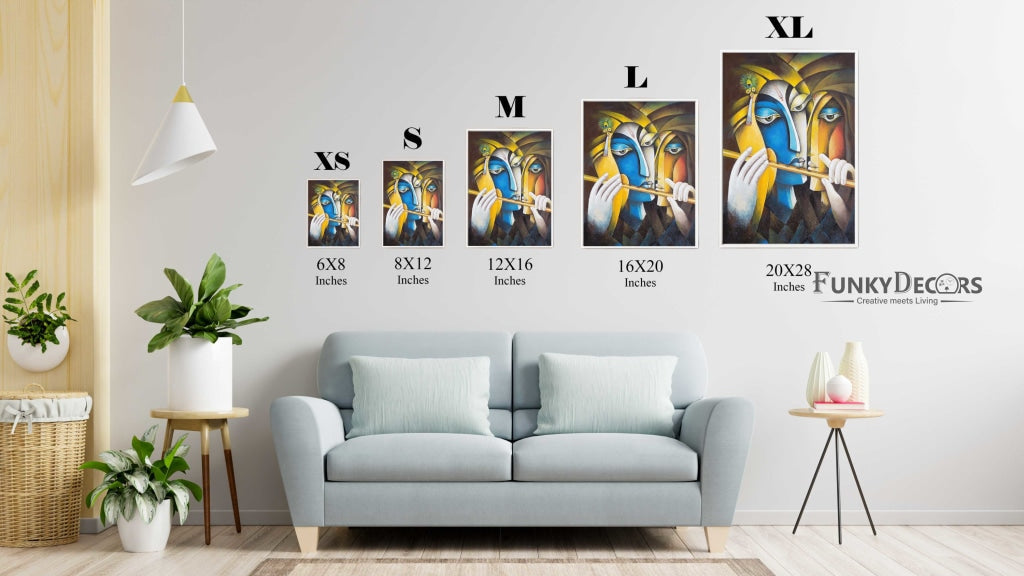 Radha Krishna - Spiritual Art Frame For Wall Decor- Funkydecors Posters Prints &amp; Visual Artwork