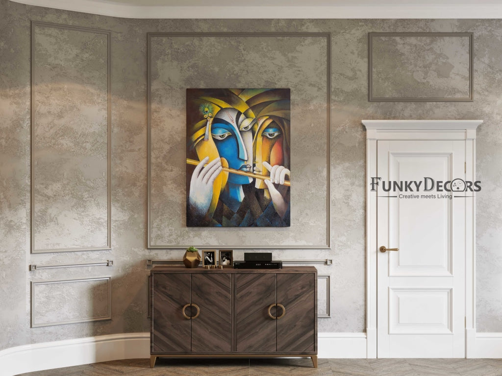 Radha Krishna - Spiritual Art Frame For Wall Decor- Funkydecors Posters Prints &amp; Visual Artwork