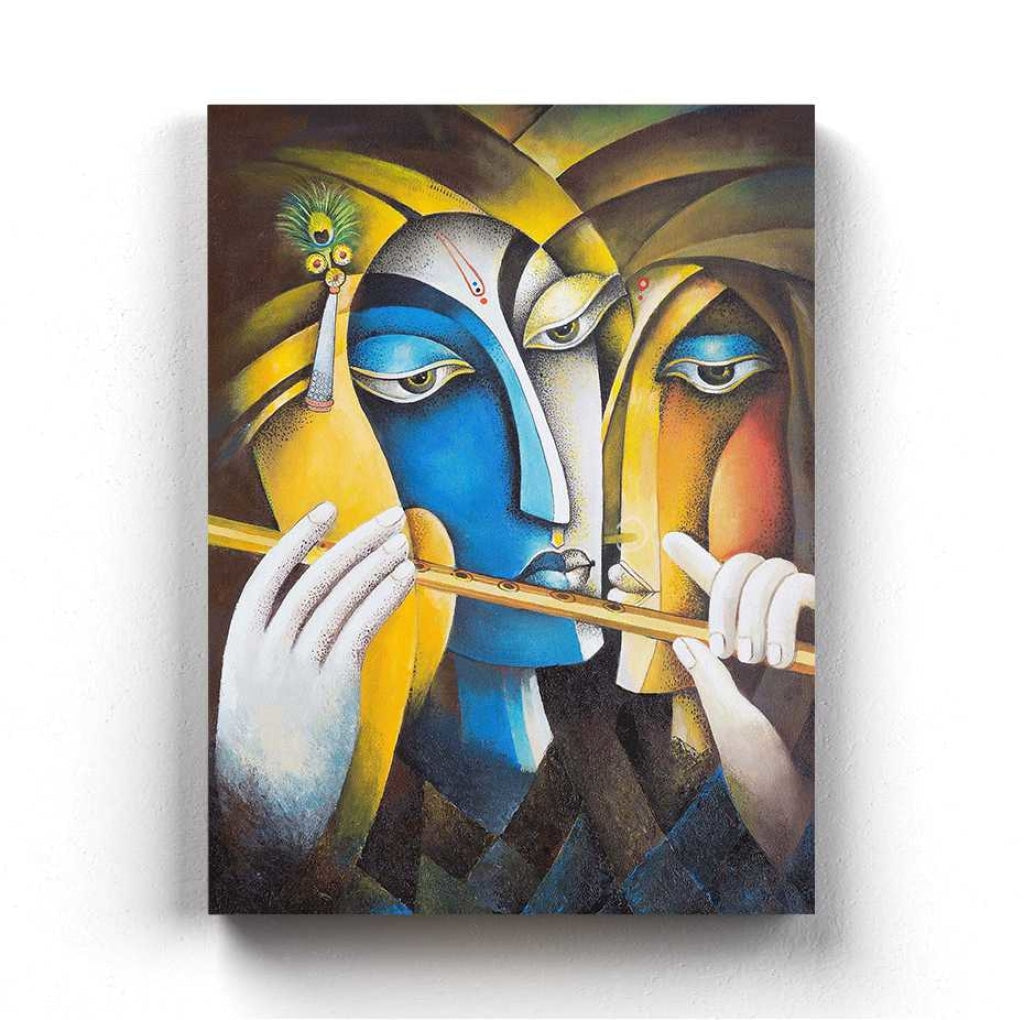 Radha Krishna - Spiritual Art Frame For Wall Decor- Funkydecors Xs / Canvas Posters Prints &amp; Visual