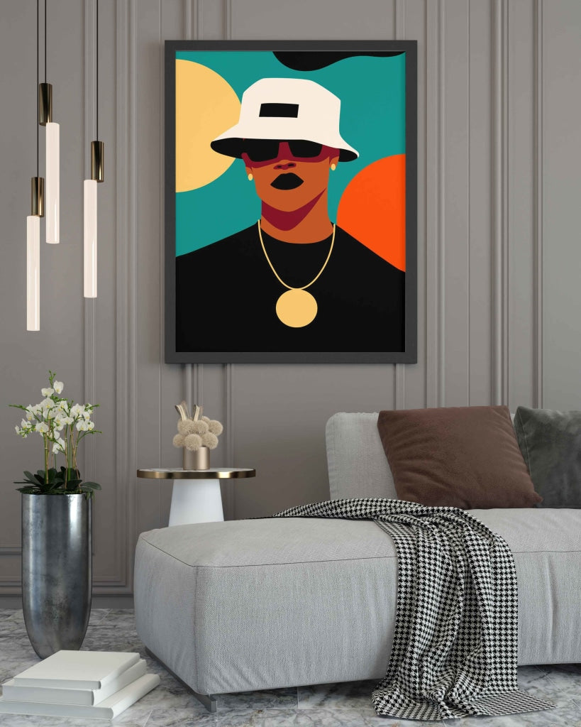 Radiant Man Portrait Art Frame For Wall Decor- Funkydecors Xs / Black Posters Prints &amp; Visual