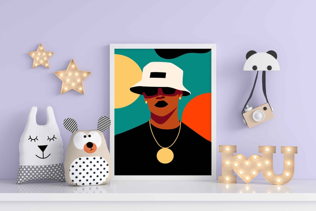 Radiant Man Portrait Art Frame For Wall Decor- Funkydecors Xs / White Posters Prints & Visual