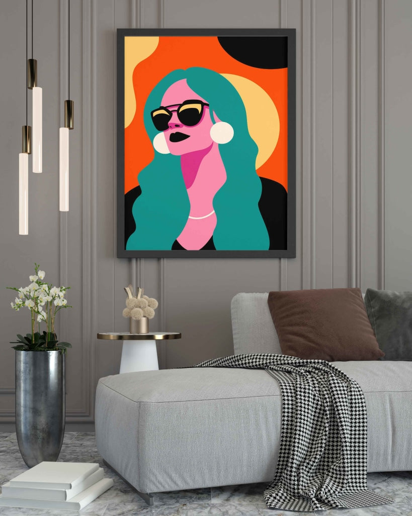 Radiant Women Portrait Art Frame For Wall Decor- Funkydecors Xs / Black Posters Prints & Visual