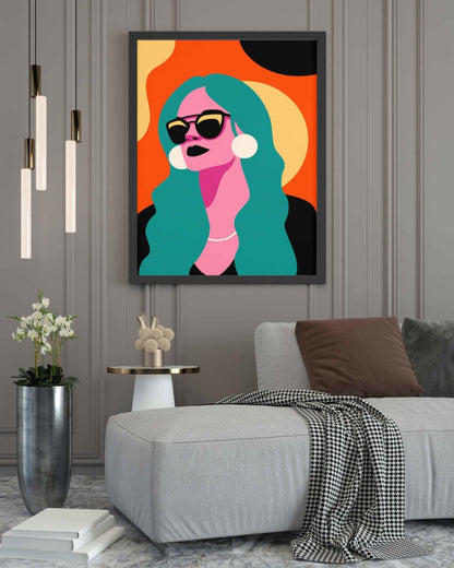 Radiant Women Portrait Art Frame For Wall Decor- Funkydecors Xs / Black Posters Prints & Visual