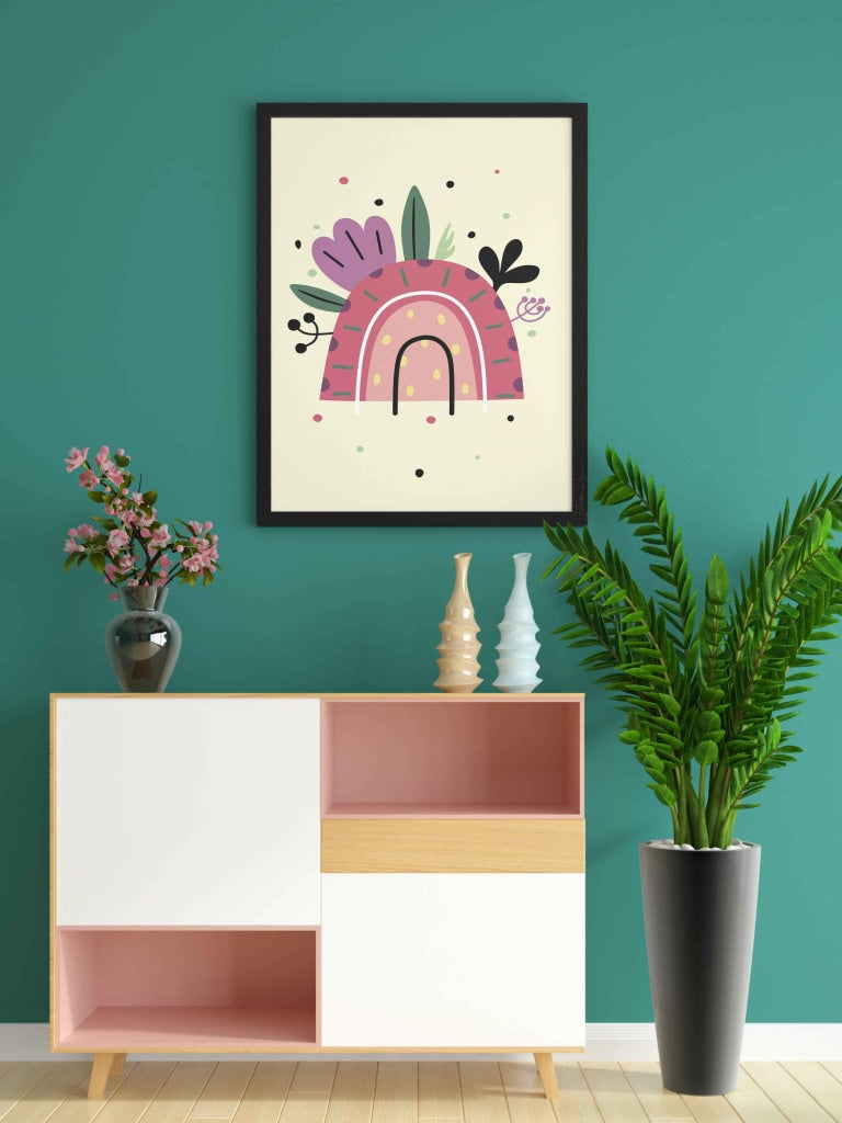 Rainbow Love Art Frame For Wall Decor- Funkydecors Xs / Black Posters Prints &amp; Visual Artwork