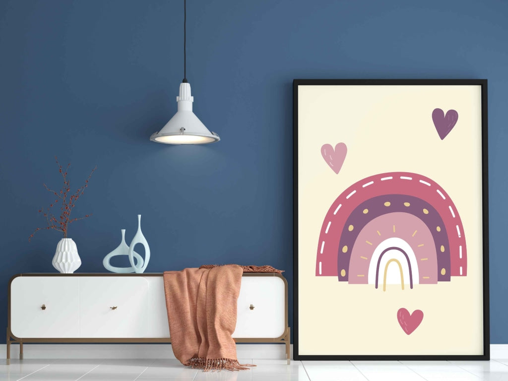 Rainbow Love Art Frame For Wall Decor- Funkydecors Xs / Black Posters Prints &amp; Visual Artwork