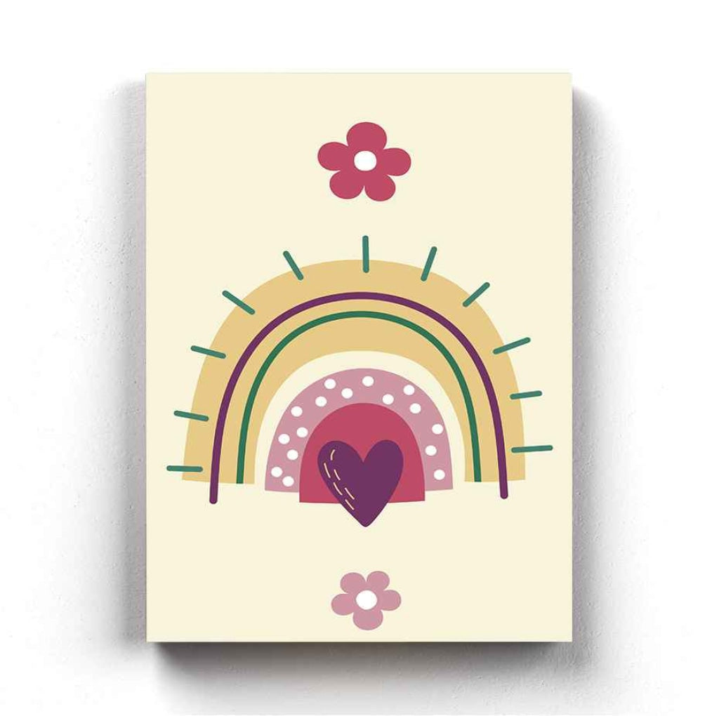 Rainbow Love Art Frame For Wall Decor- Funkydecors Xs / Canvas Posters Prints &amp; Visual Artwork