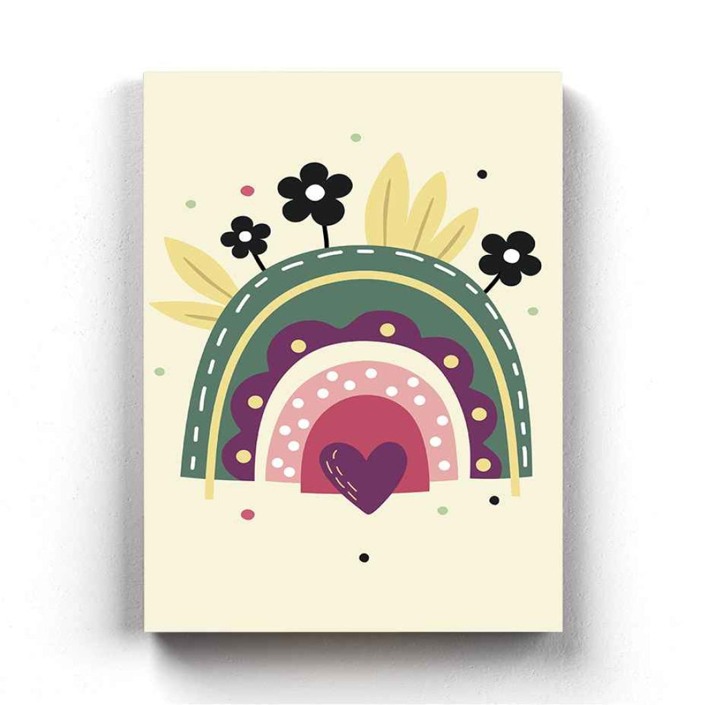 Rainbow Love Art Frame For Wall Decor- Funkydecors Xs / Canvas Posters Prints &amp; Visual Artwork