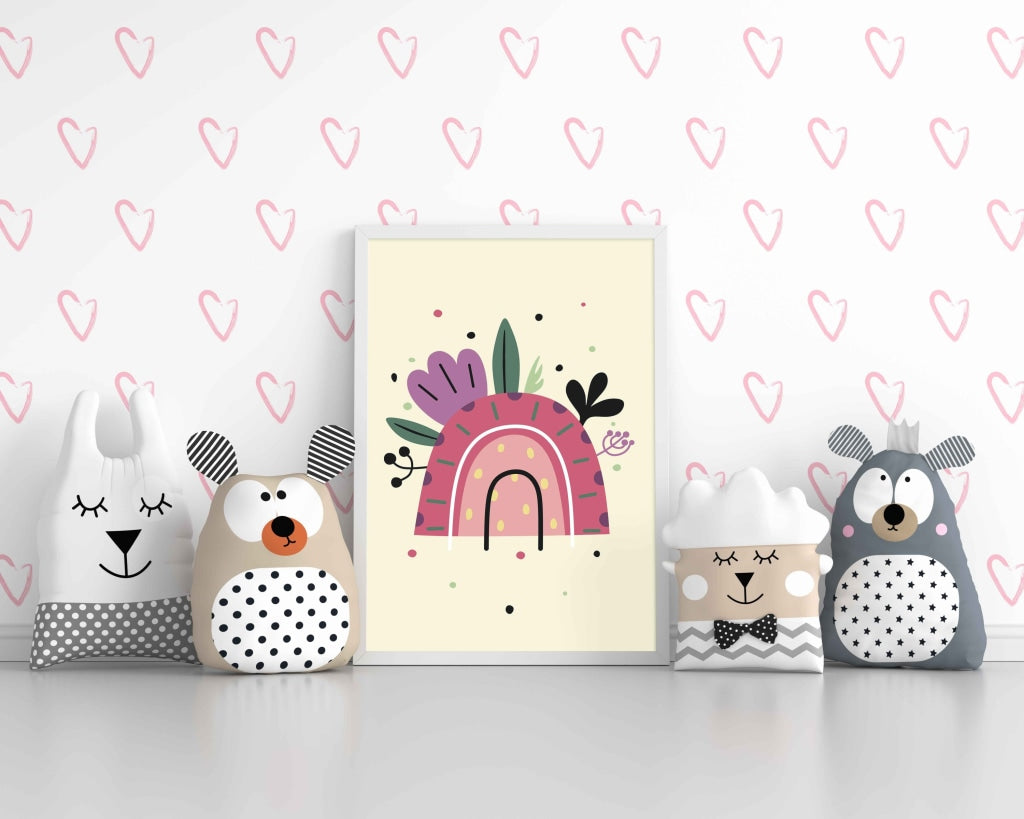 Rainbow Love Art Frame For Wall Decor- Funkydecors Xs / White Posters Prints &amp; Visual Artwork