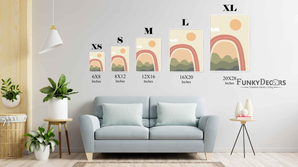 Rainbow Minimal Art Frame For Wall Decor- Funkydecors Posters Prints & Visual Artwork