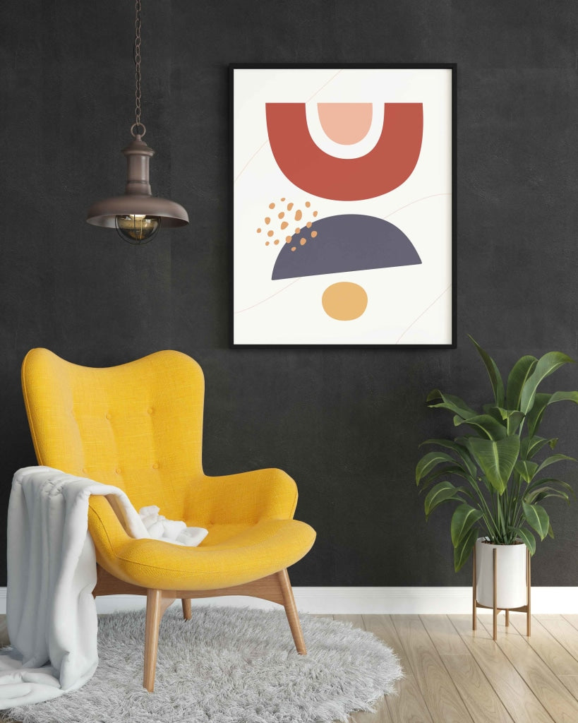 Rainbow Minimal Art Frame For Wall Decor- Funkydecors Xs / Black Posters Prints &amp; Visual Artwork