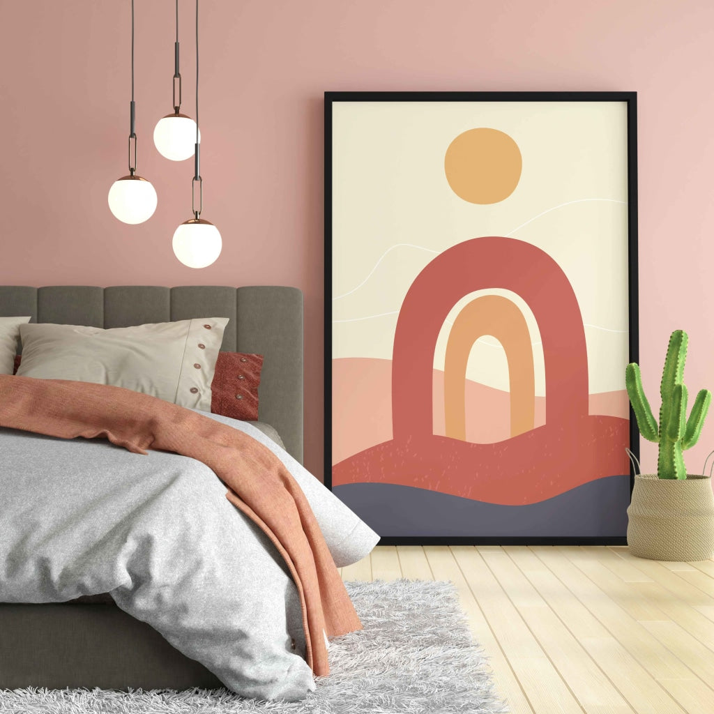 Rainbow Minimal Art Frame For Wall Decor- Funkydecors Xs / Black Posters Prints &amp; Visual Artwork