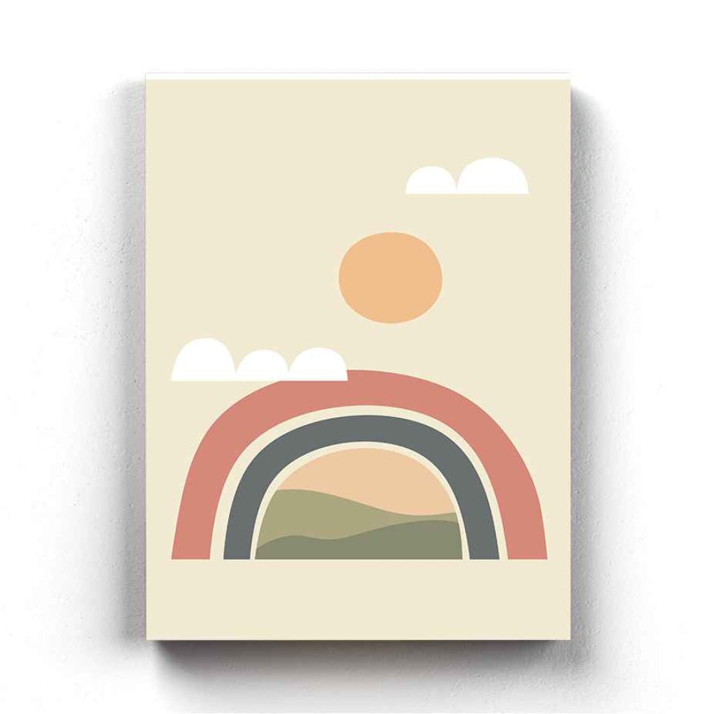 Rainbow Minimal Art Frame For Wall Decor- Funkydecors Xs / Canvas Posters Prints & Visual Artwork
