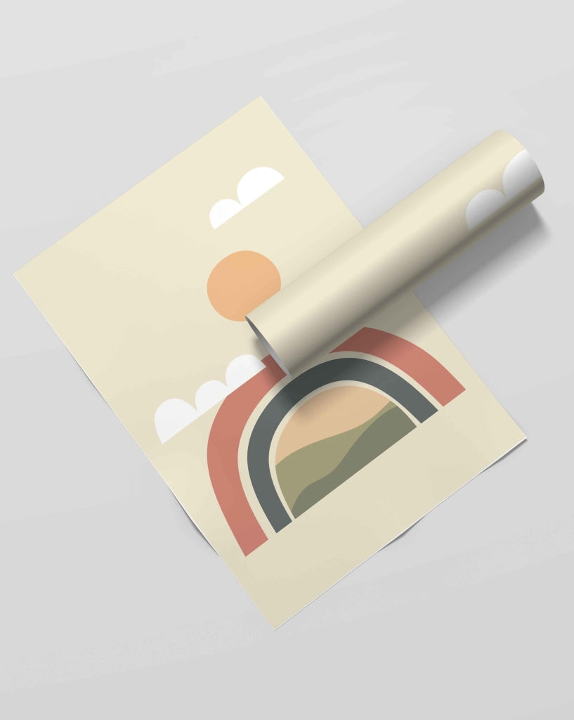 Rainbow Minimal Art Frame For Wall Decor- Funkydecors Xs / Roll Posters Prints &amp; Visual Artwork