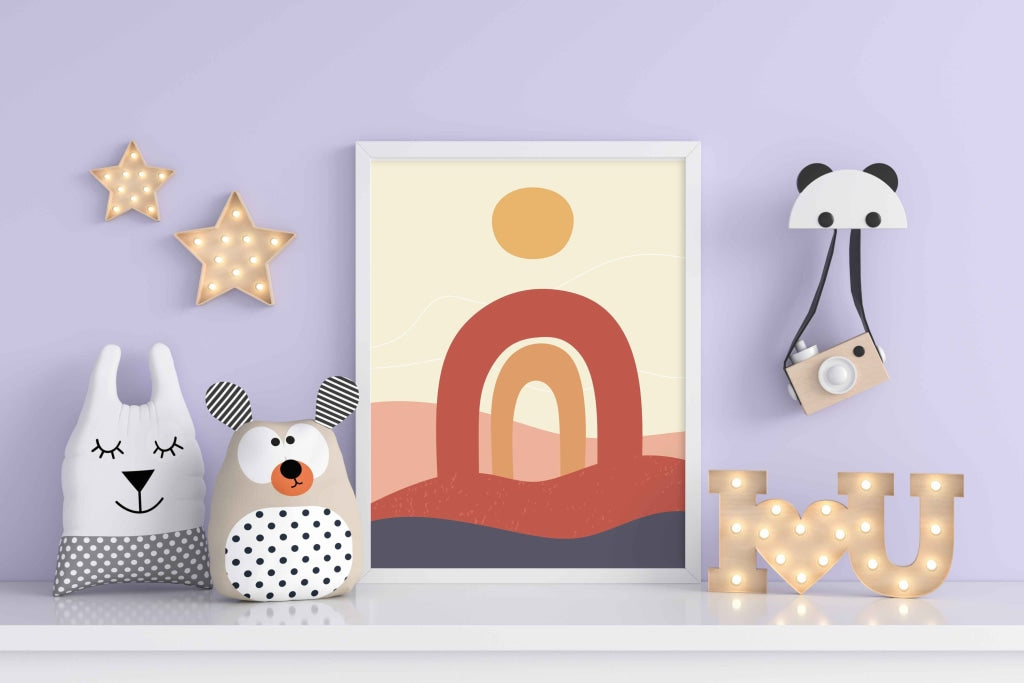 Rainbow Minimal Art Frame For Wall Decor- Funkydecors Xs / White Posters Prints &amp; Visual Artwork