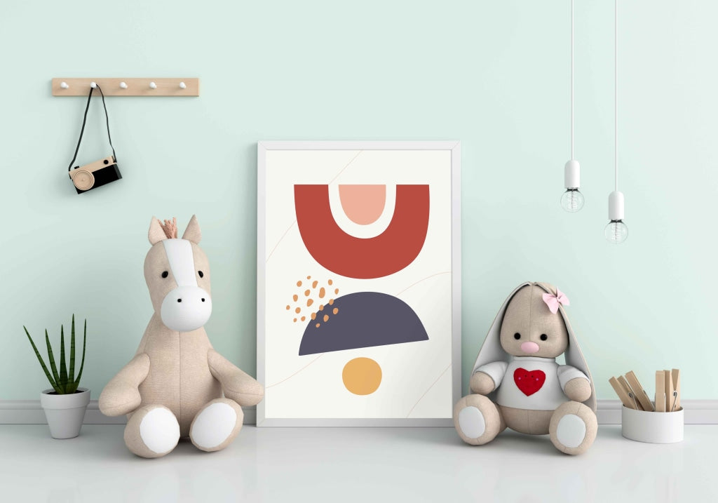 Rainbow Minimal Art Frame For Wall Decor- Funkydecors Xs / White Posters Prints &amp; Visual Artwork