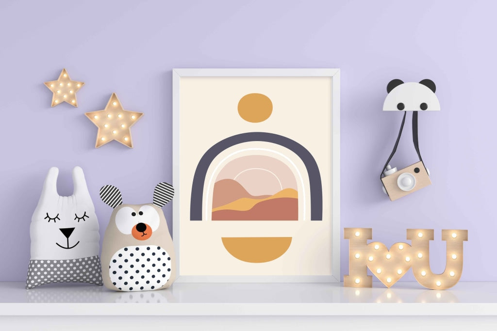 Rainbow Minimal Art Frame For Wall Decor- Funkydecors Xs / White Posters Prints &amp; Visual Artwork