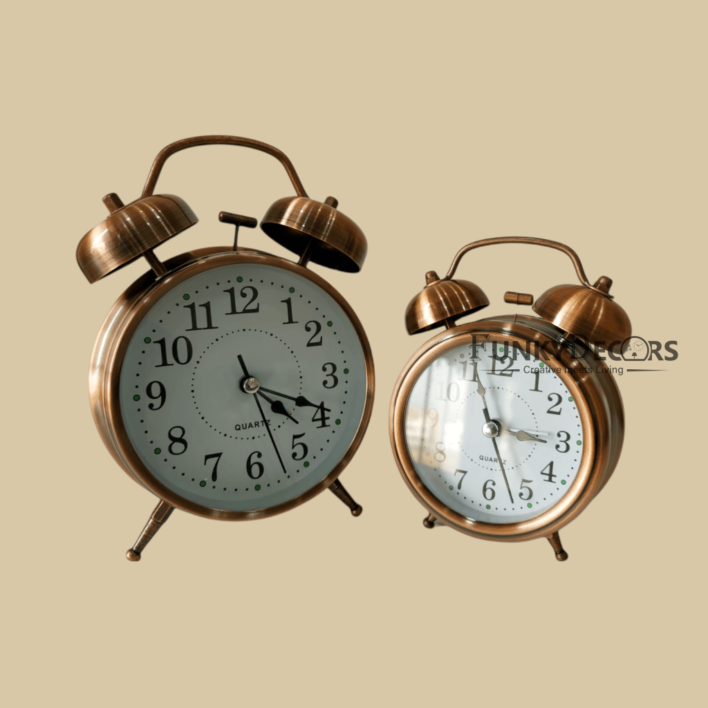 Red Bronze Royal Retro Style Alarm Kids Room Table Clock-Funkydecors Clocks