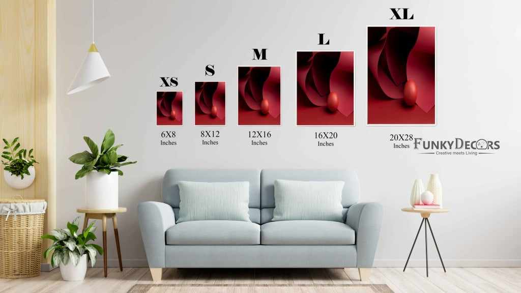 Red Circular Geometric Art Frame For Wall Decor- Funkydecors Posters Prints & Visual Artwork