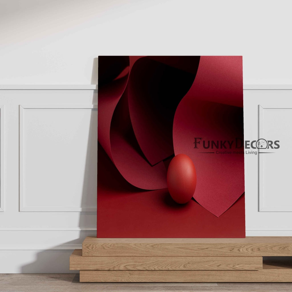 Red Circular Geometric Art Frame For Wall Decor- Funkydecors Posters Prints & Visual Artwork