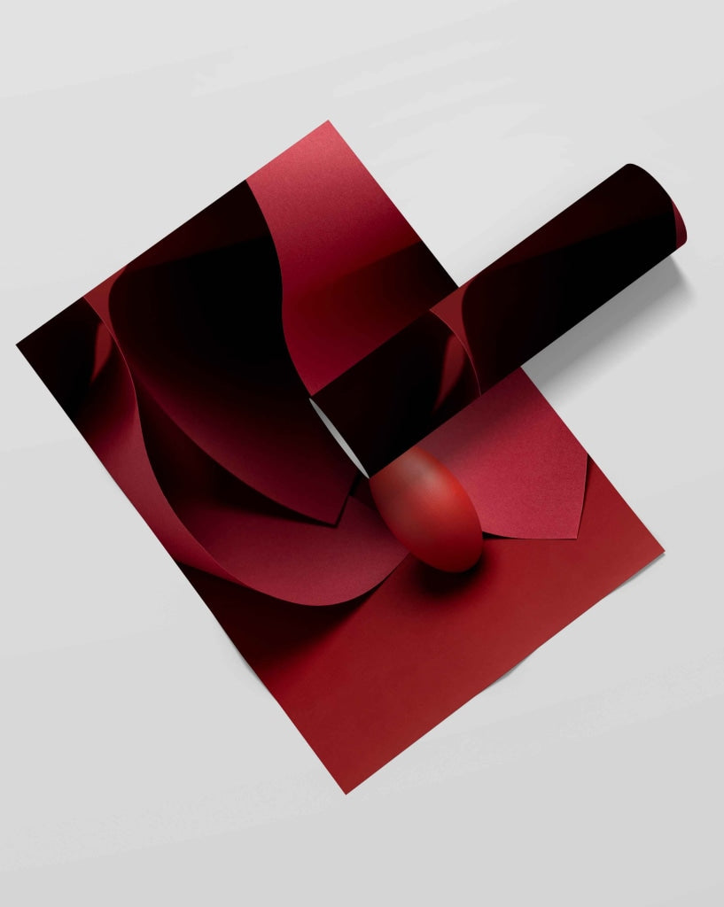 Red Circular Geometric Art Frame For Wall Decor- Funkydecors Xs / Roll Posters Prints & Visual