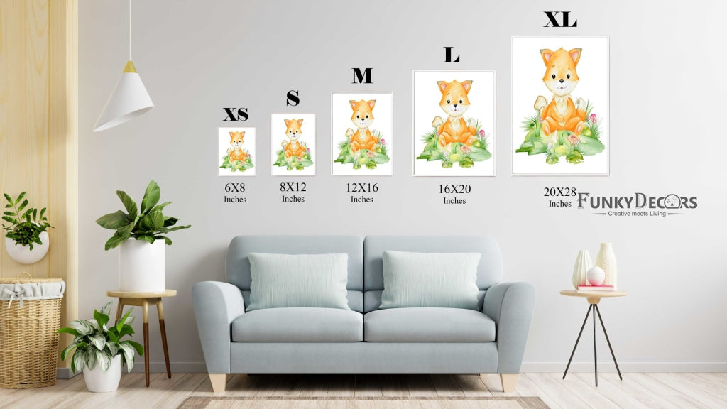 Red Fox - Nursery Art Frame For Wall Decor- Funkydecors Posters Prints & Visual Artwork