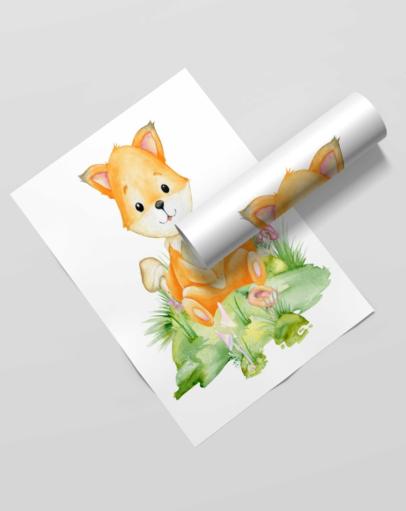 Red Fox - Nursery Art Frame For Wall Decor- Funkydecors Xs / Roll Posters Prints &amp; Visual Artwork