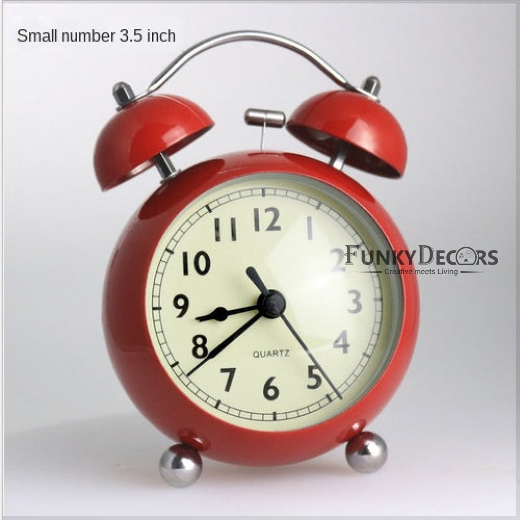 Red Royal Retro Style Alarm Kids Room Table Clock-Funkydecors Clocks