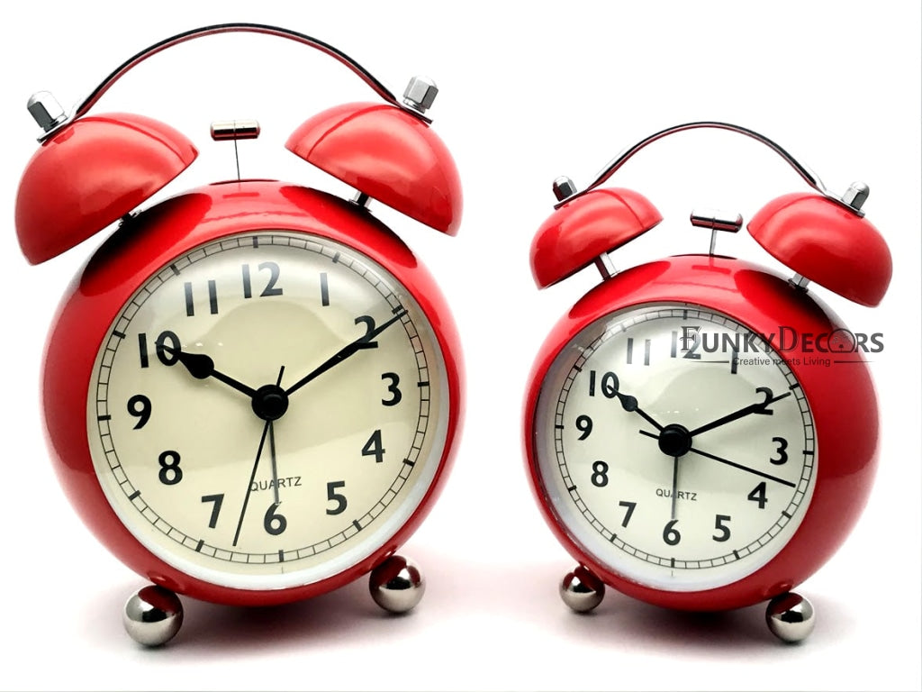 Red Royal Retro Style Alarm Kids Room Table Clock-Funkydecors Clocks