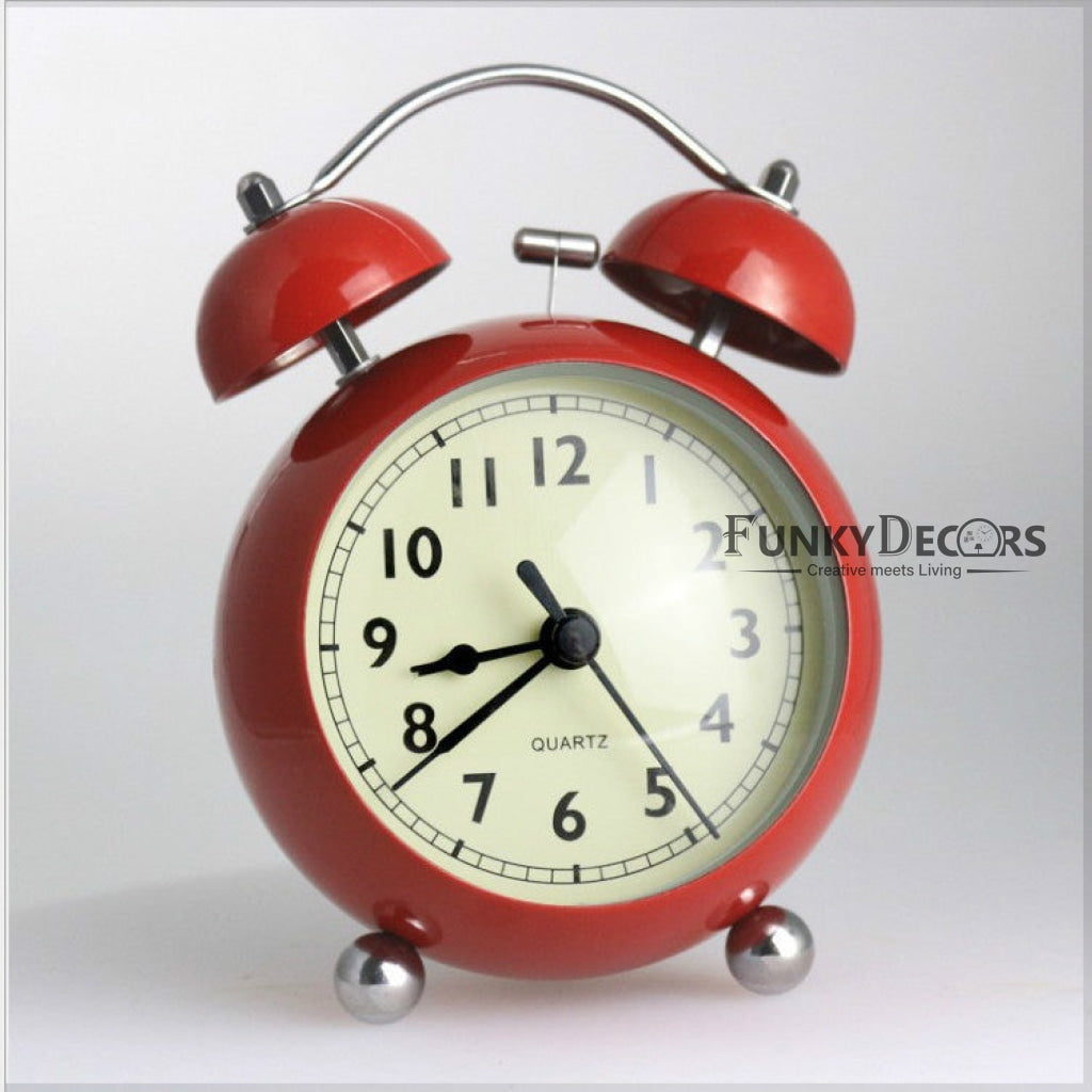 Red Royal Retro Style Alarm Kids Room Table Clock-Funkydecors Clocks