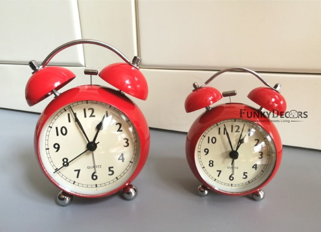 Red Royal Retro Style Alarm Kids Room Table Clock-Funkydecors Clocks