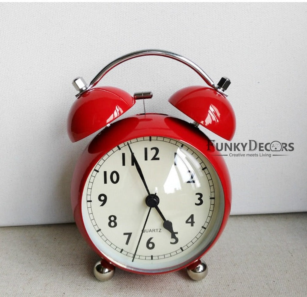 Red Royal Retro Style Alarm Kids Room Table Clock-Funkydecors Clocks