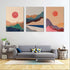 Rising Sun - Abstract 3 Panels Art Frame For Wall Decor- Funkydecors Xs / Canvas Posters Prints &