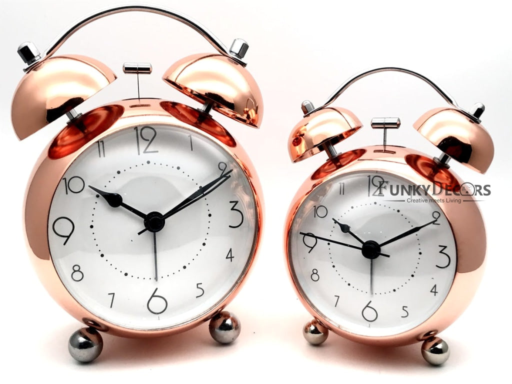 Rose Gold Royal Retro Style Alarm Kids Room Table Clock-Funkydecors Clocks