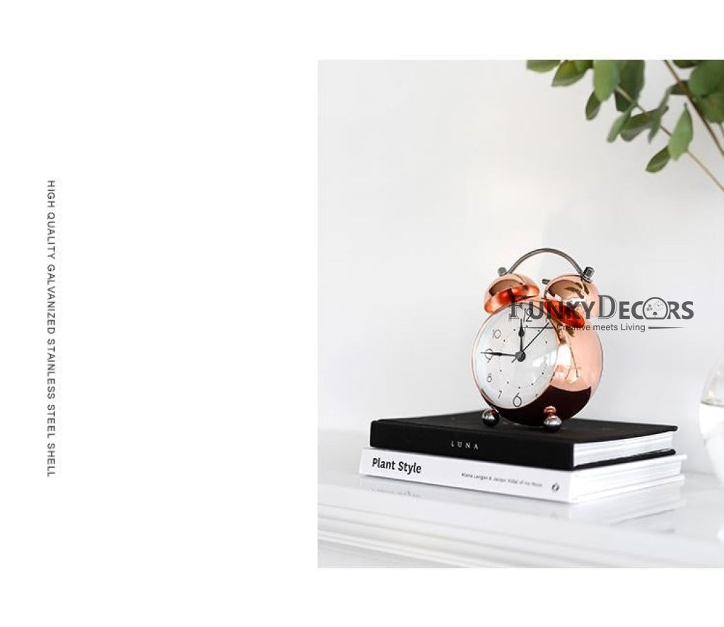 Rose Gold Royal Retro Style Alarm Kids Room Table Clock-Funkydecors Clocks