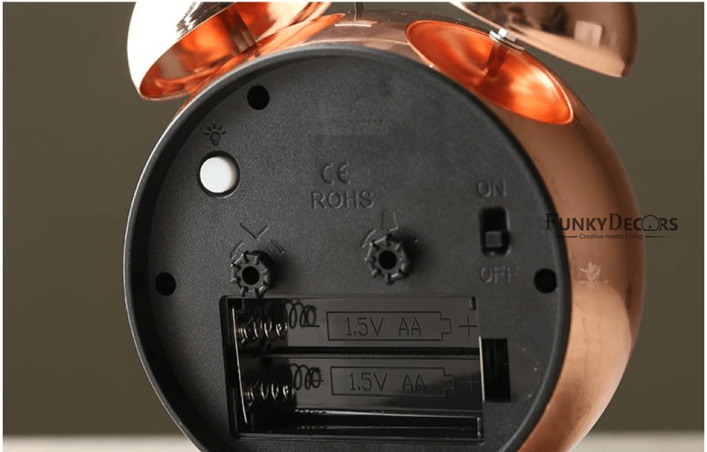 Rose Gold Royal Retro Style Alarm Kids Room Table Clock-Funkydecors Clocks