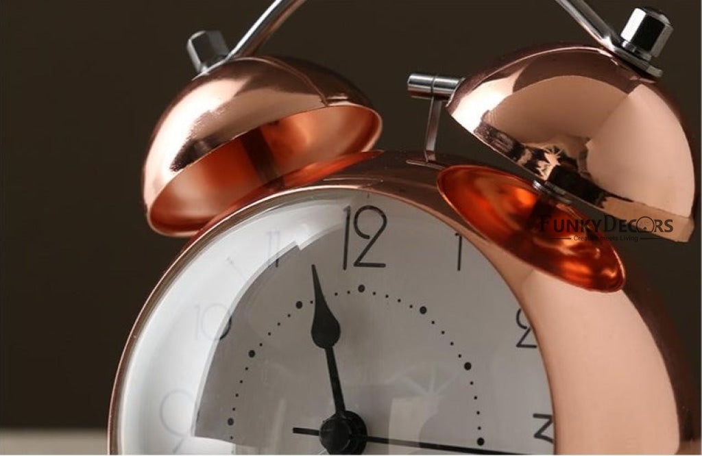 Rose Gold Royal Retro Style Alarm Kids Room Table Clock-Funkydecors Clocks
